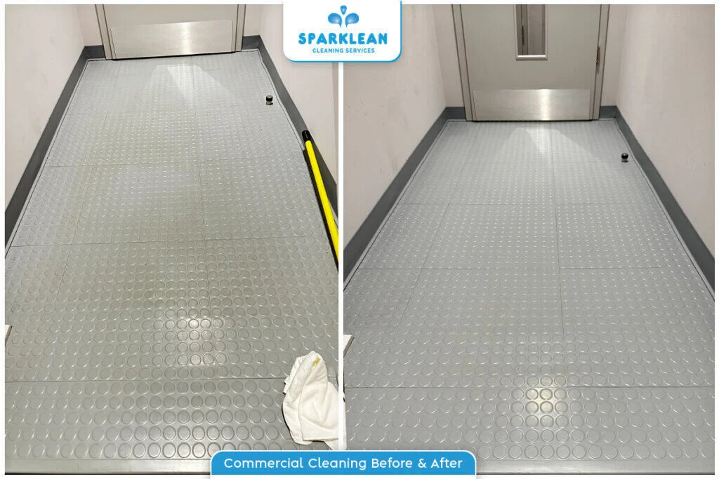 Commercial Floor Cleaning Before & After by Sparklean Cleaning Services