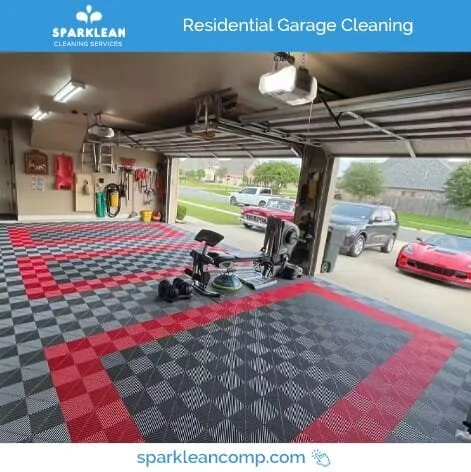 Residential Garage Cleaning - Sparklean Services, Decluttering Organization, Floor Cleaning Maintenance, Shelf Storage Unit Cleaning Services